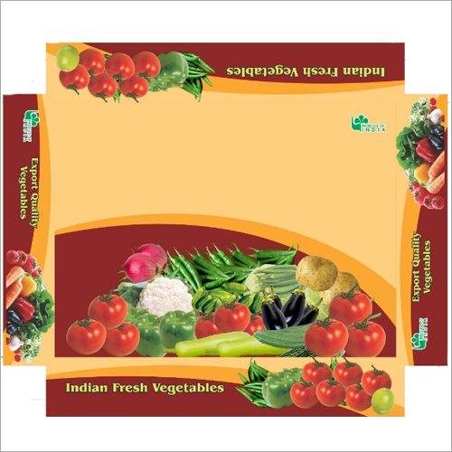 Fresh Vegetable Packaging Box - Cardboard, Rectangular/square, Brown-red Color | Matte Lamination Finish For Durable Vegetable Transport