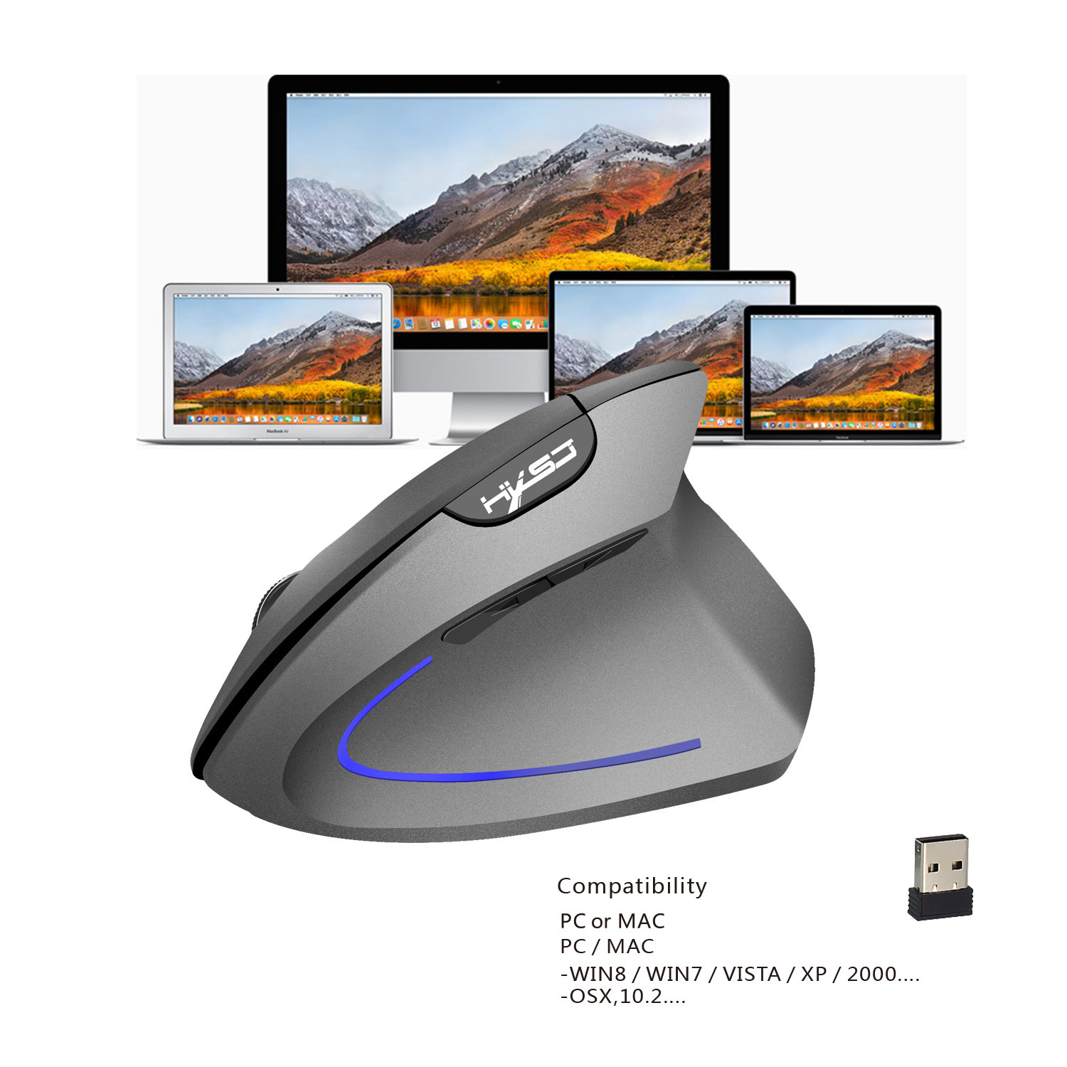 T22 Wireless Mouse Vertical Ergonomic Design