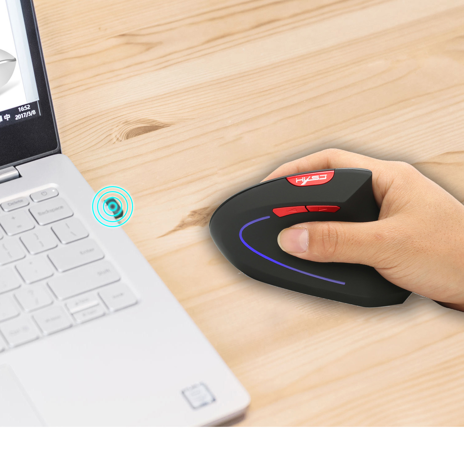 T22 Wireless Mouse Vertical Ergonomic Design