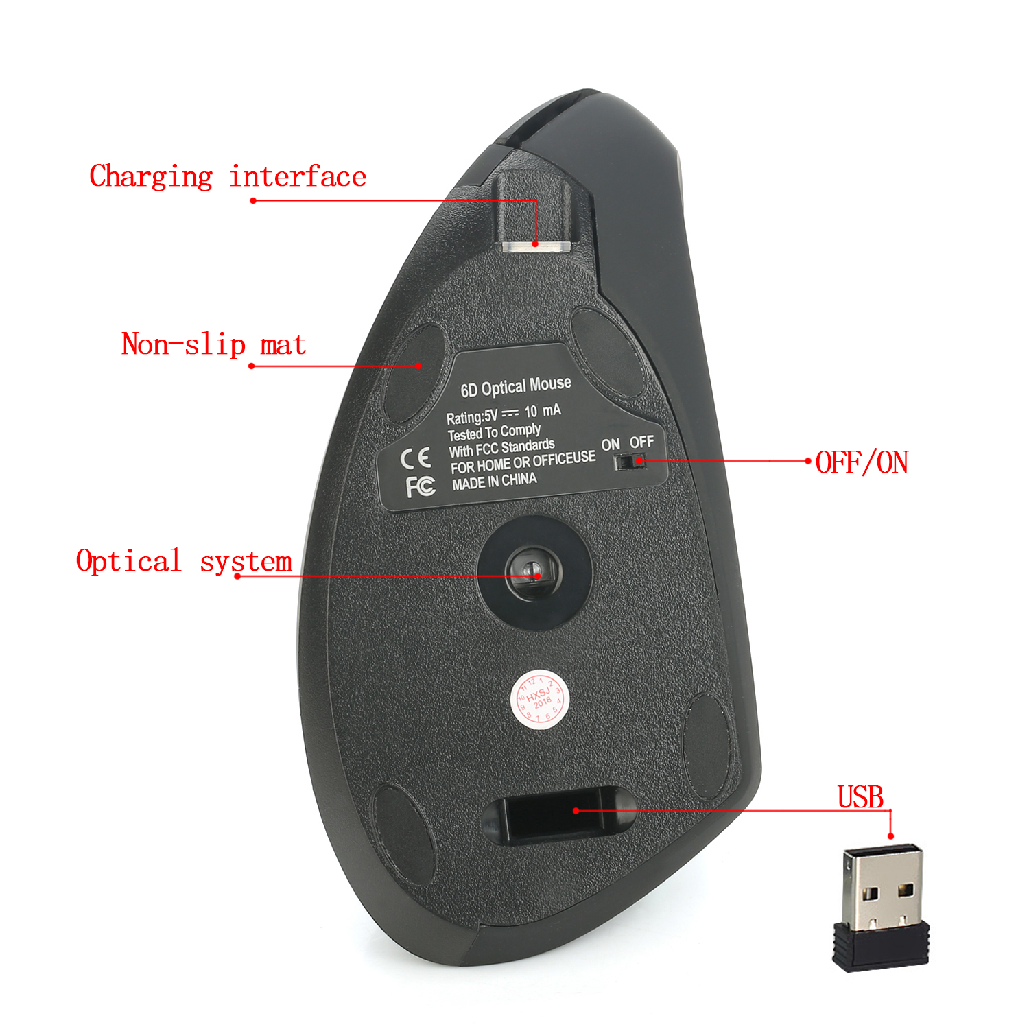 T22 Wireless Mouse Vertical Ergonomic Design