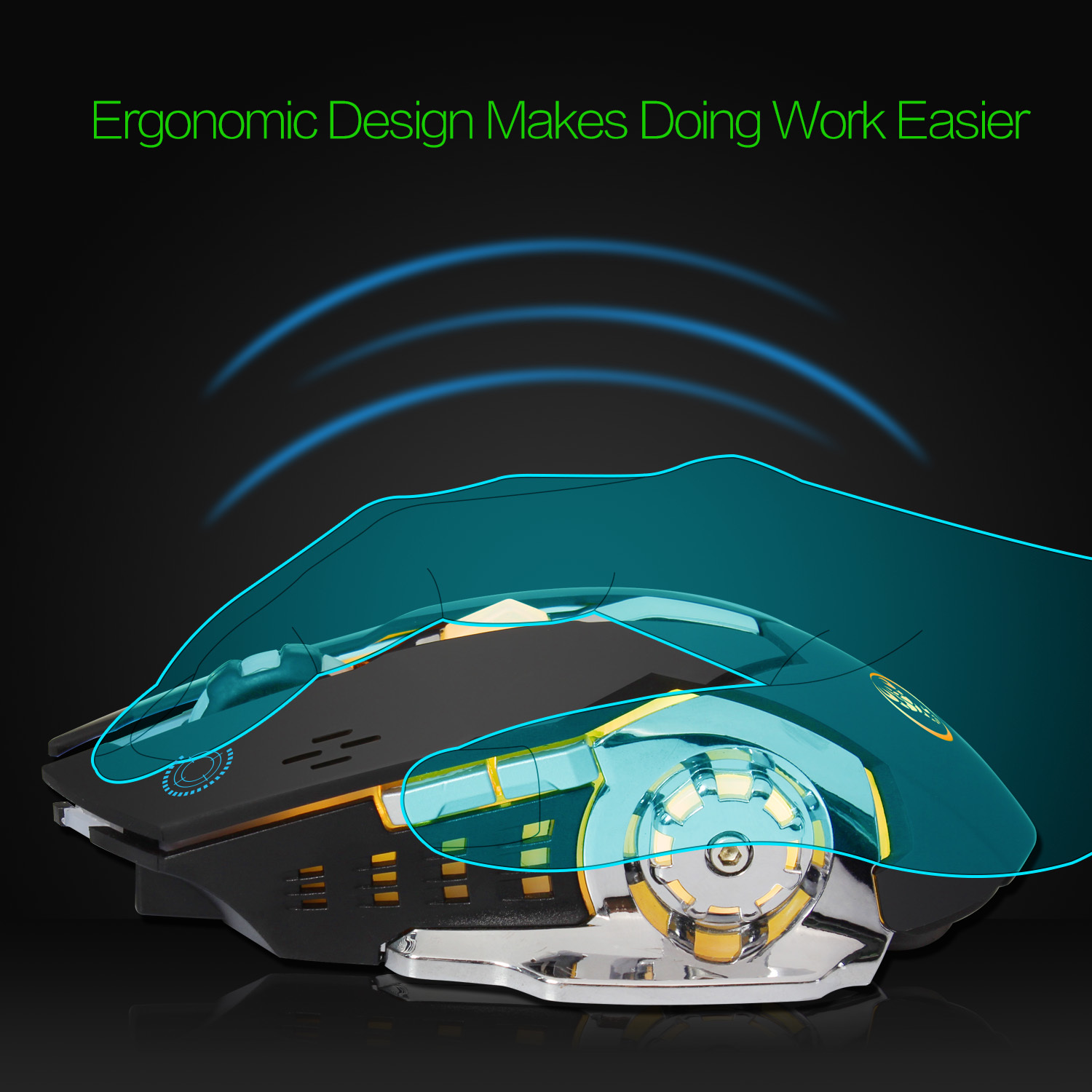 M70 Wireless Gaming Mouse, Ergonomic Surface To Reduce Hand Fatigue Built-in Rechargeable Battery Capacity Can Reach 600 Ma.