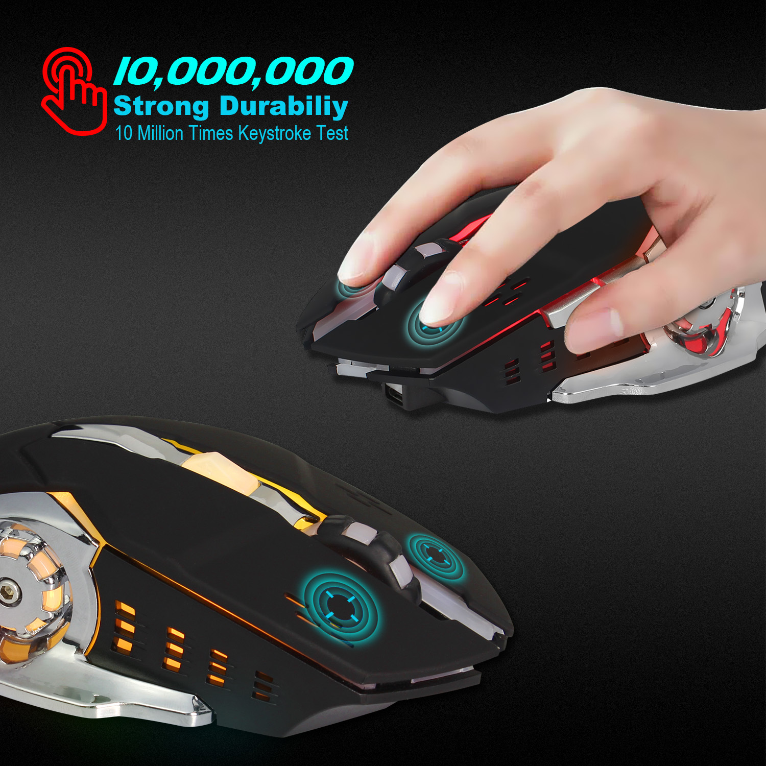 M70 Wireless Gaming Mouse, Ergonomic Surface To Reduce Hand Fatigue Built-in Rechargeable Battery Capacity Can Reach 600 Ma.