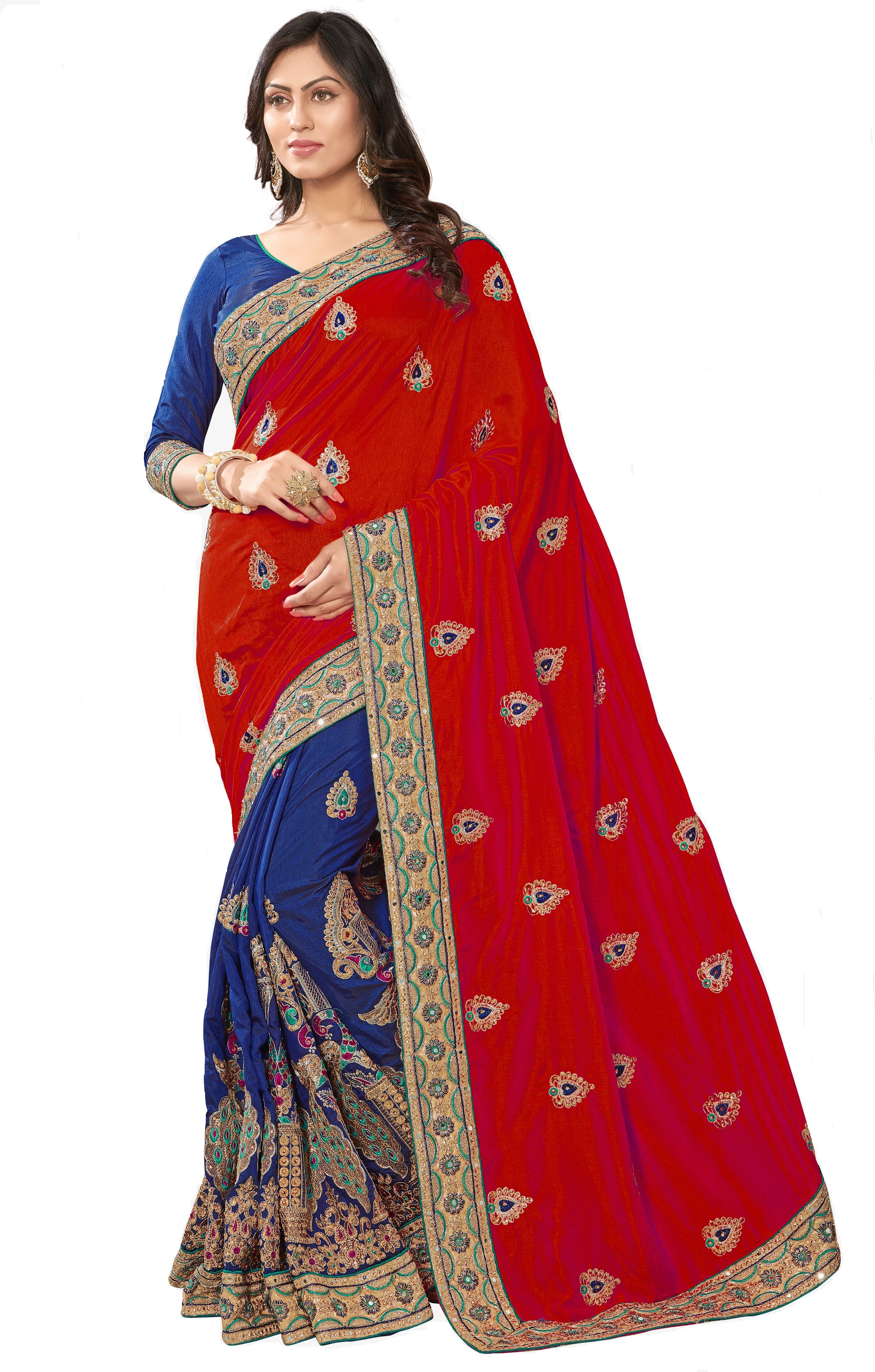 Pink Traditional Embroidered Silk Saree Collection