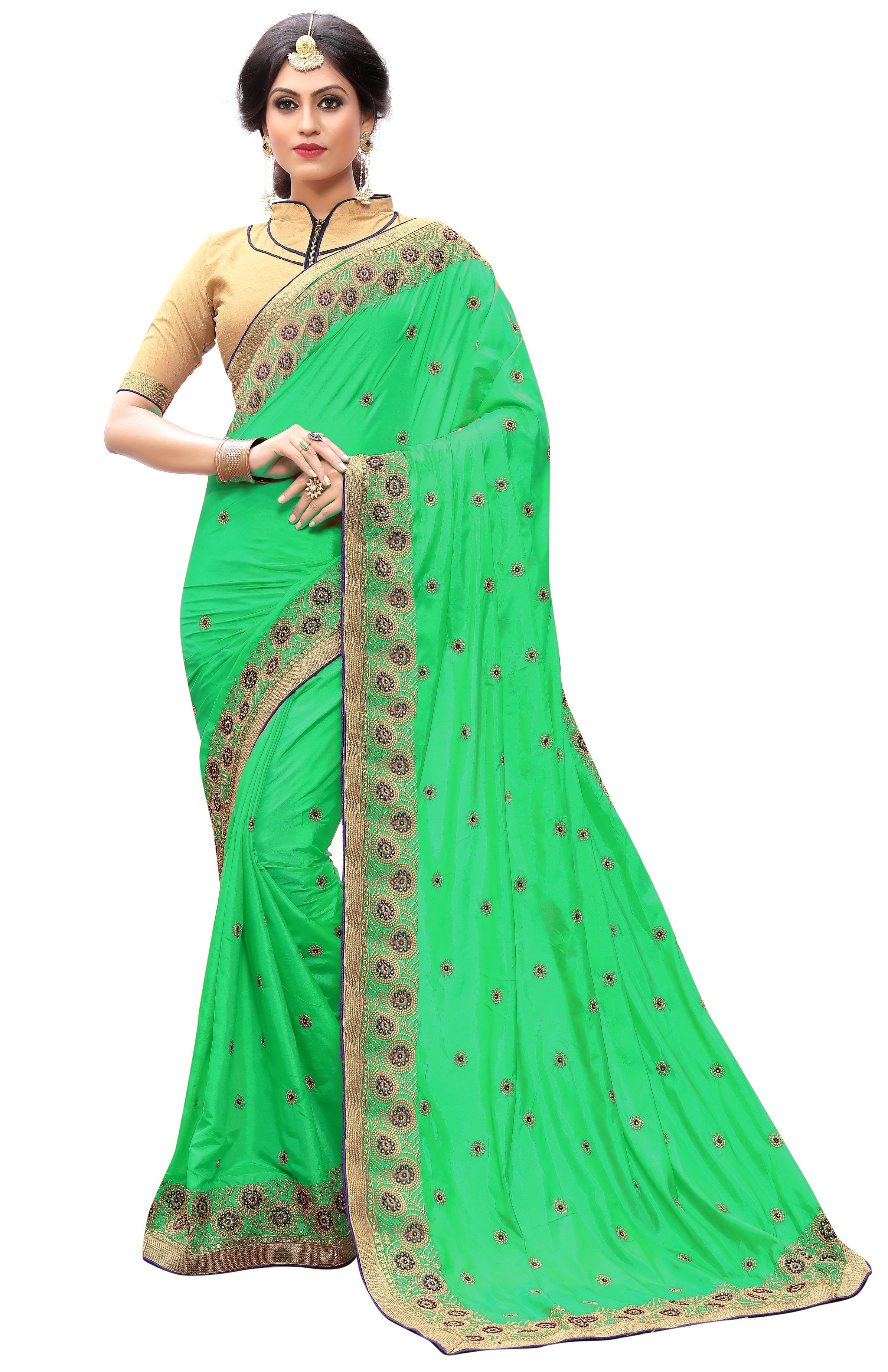 Black Festival Wear Embroidered Silk Saree Collection