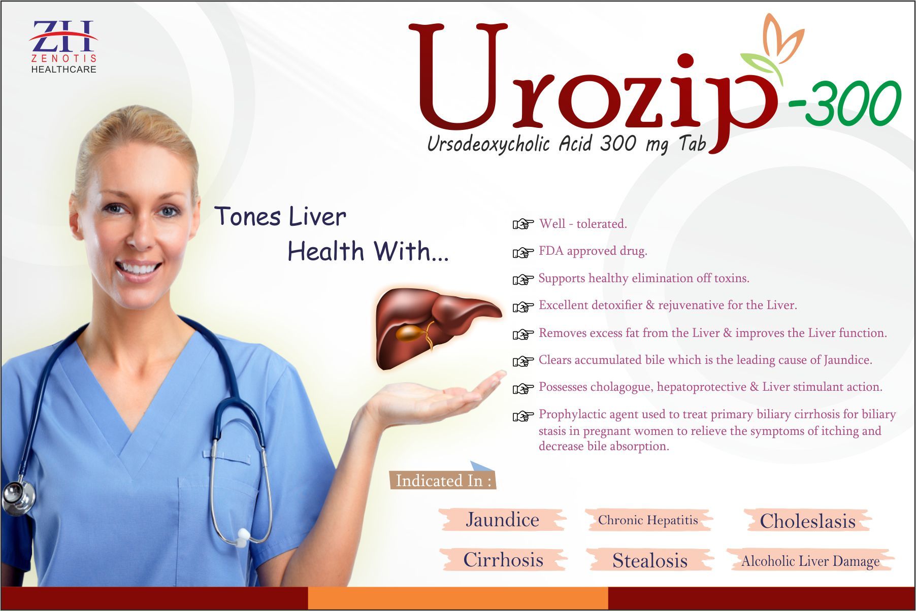Ursodeoxycholic Acid - Brand Name: Urozip-300