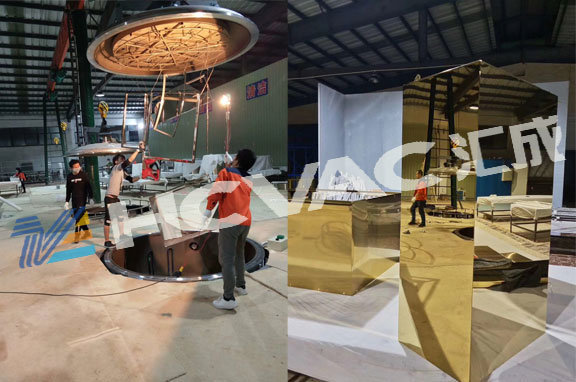 Hcvac Stainless Steel Hotel Furniture Table Handrail Gold Pvd Coating Machine Dimension(l*w*h): Customized