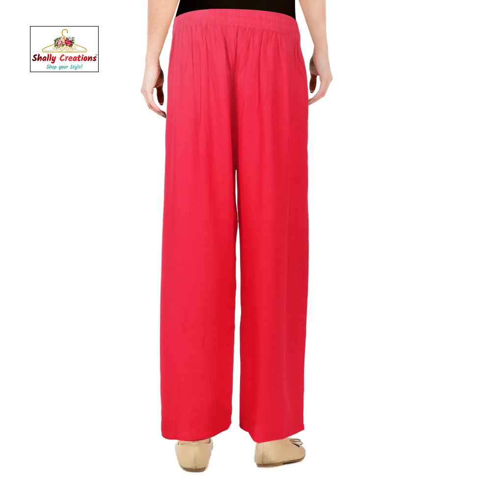 Ladies Rayon Palazzos - Xl & Xxl Sizes, Breathable & Quick Dry, Double Pockets, Modern Ethnic Style