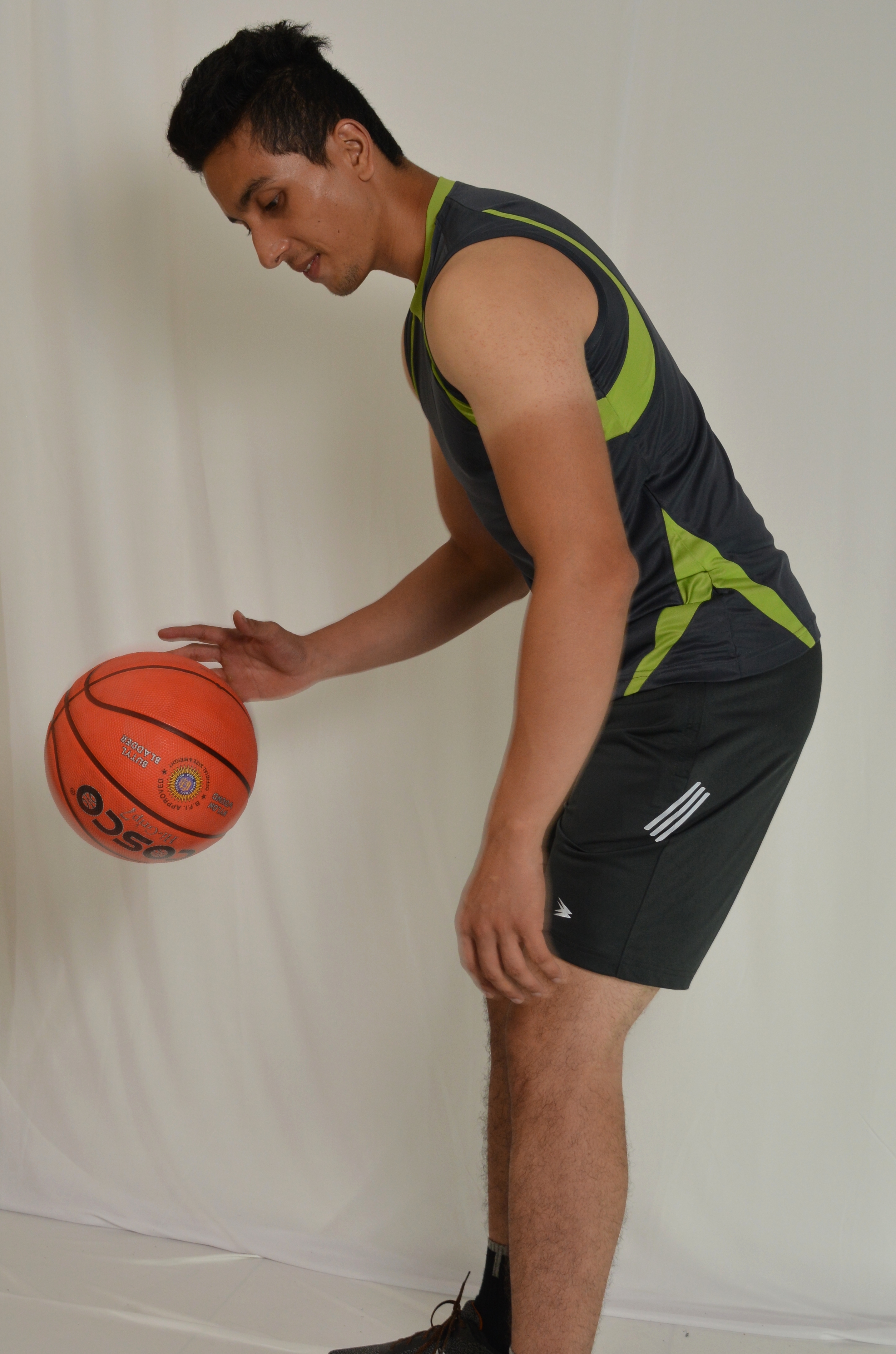 Sports Shorts - Polyester Spandex, Knee Length Design (5157), 4-way Stretch, Body Fit For Men