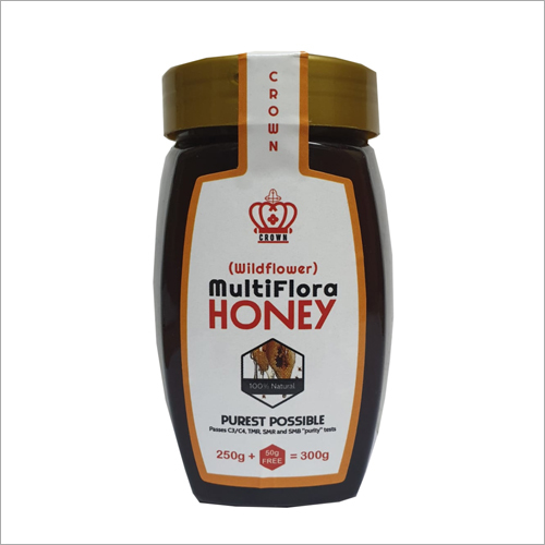 300 GM Multiflora Honey - Pure, 250 gm + 50 gm Jar, 24 Months Shelf Life | Available in Powder & Liquid, Glass & Pet Bottles
