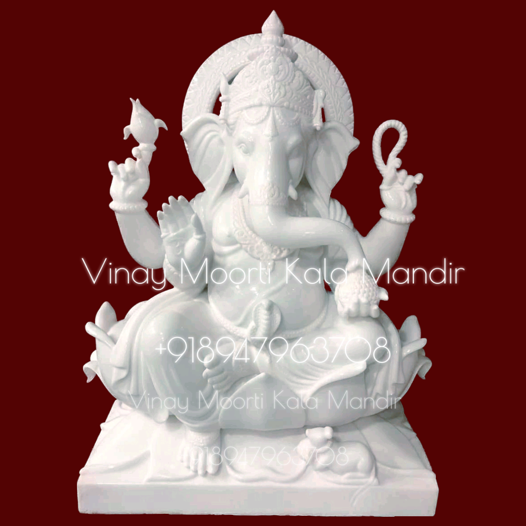 Washable Dagdu Ganesh Marble Statue