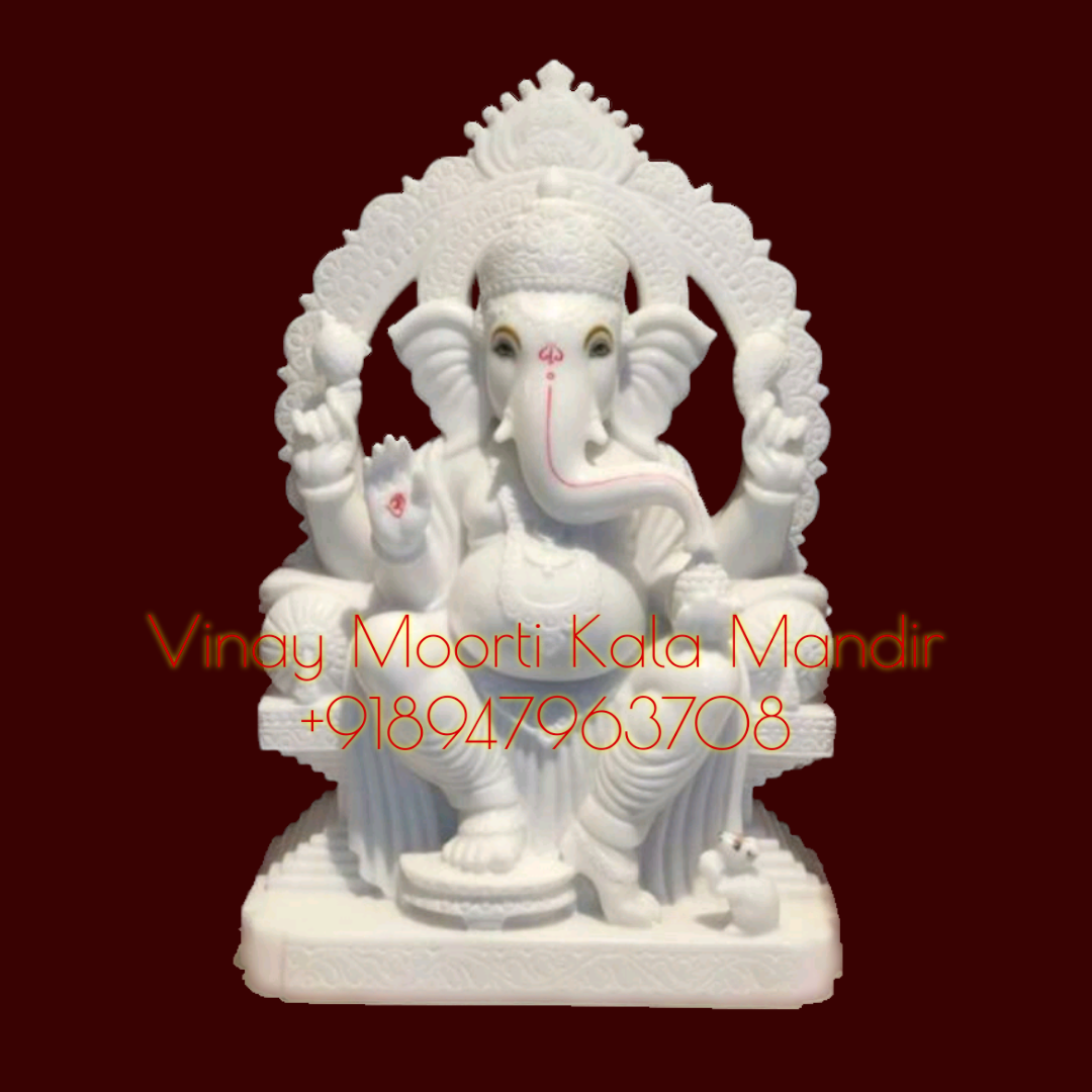Washable White Marble Ganesh Statue