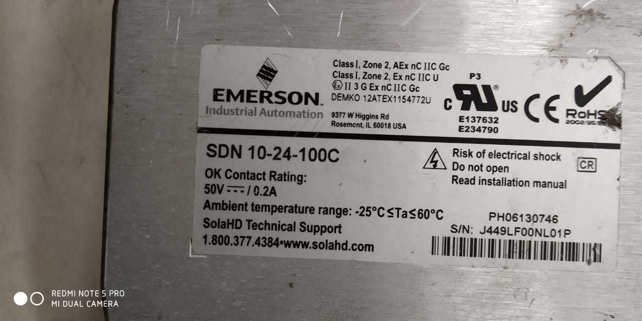 Power Supply - Sola Sdn 10-24-100c 24vdc/10a Output For Industrial Applications