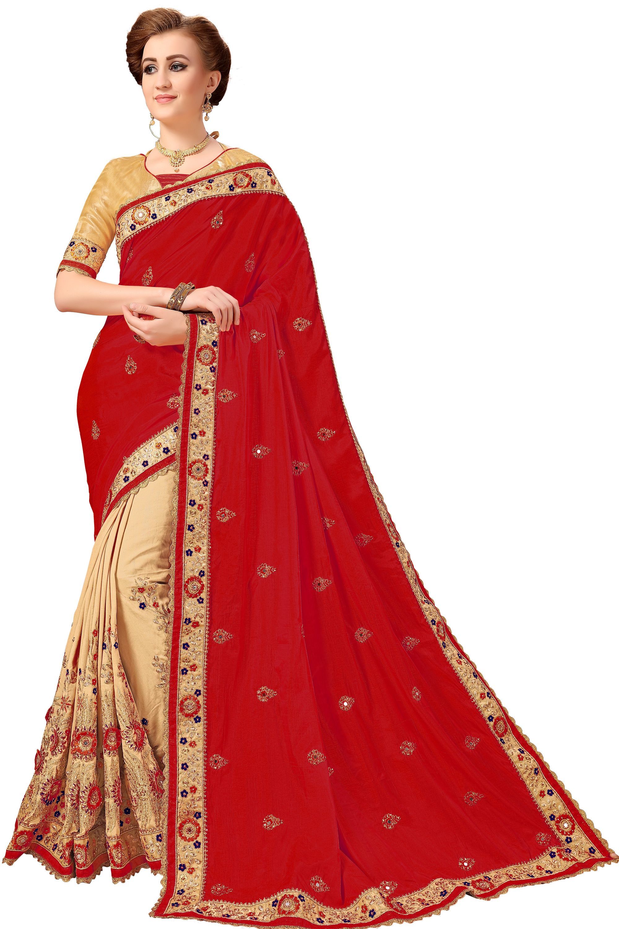 Pink Festival Wear Embroidered Silk & Georgette Saree Collection