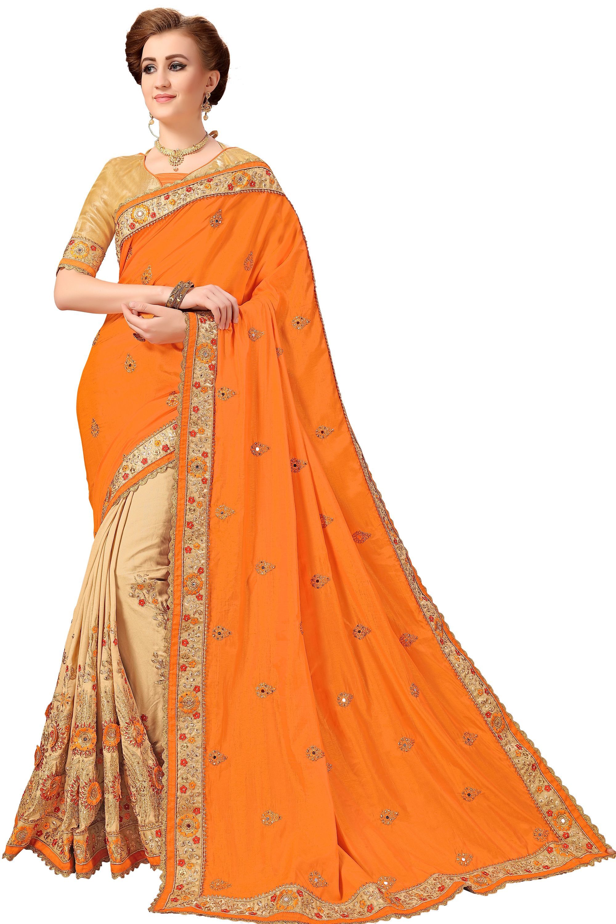 Pink Festival Wear Embroidered Silk & Georgette Saree Collection