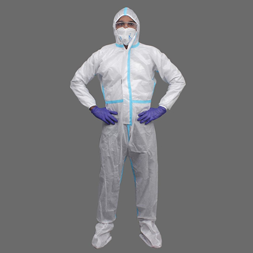70 GSM Navrakshak PPE Kit - Synthetic Non-Woven Fabric, White Color, Unisex Size | Coverall Suit, Gloves, Mask, Goggles, Face Shield, Shoe Cover, Head Cover