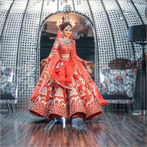 Red Designer Wedding Lehenga