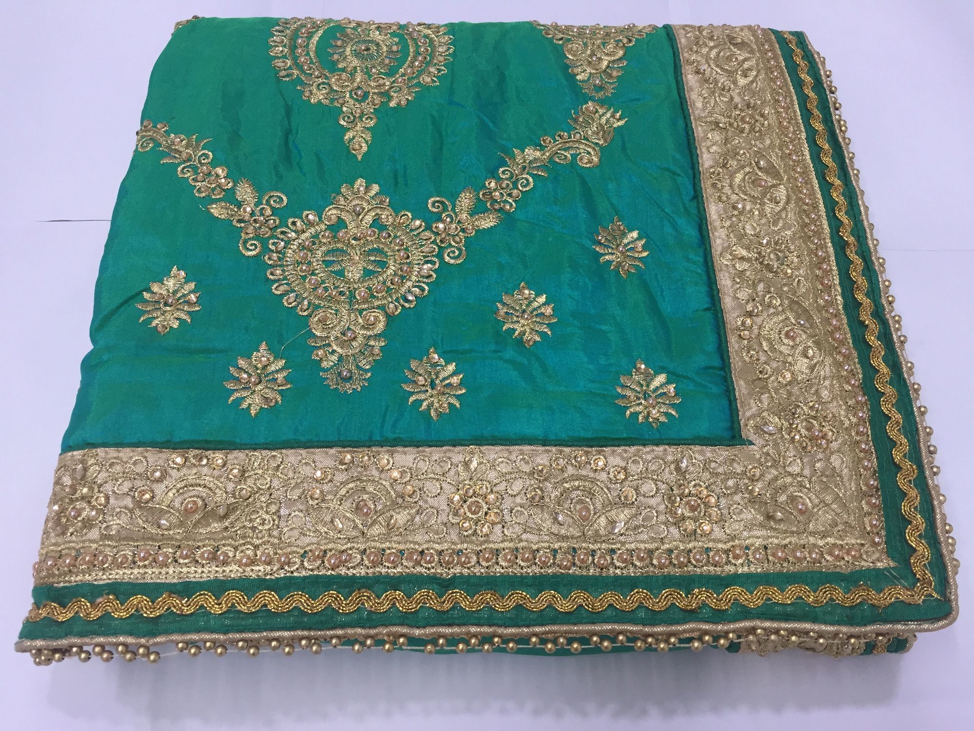 Embroidered Silk Saree - 5.5 Mtr Length With 0.8 Mtr Blouse | Heavy Embroidery, Stone Work, Suitable For Festive, Party & Wedding Occasions