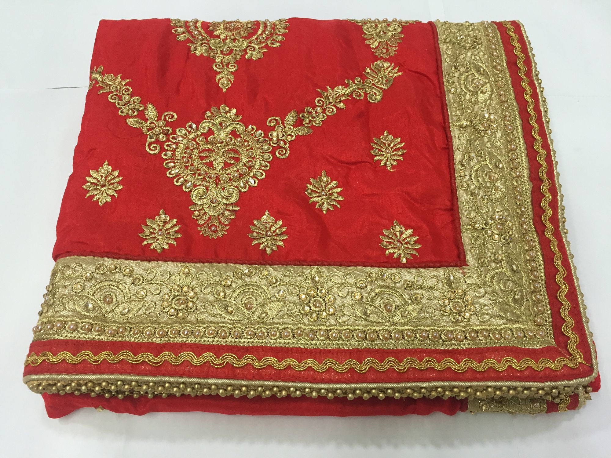 Embroidered Silk Saree - 5.5 Mtr Length With 0.8 Mtr Blouse | Heavy Embroidery, Stone Work, Suitable For Festive, Party & Wedding Occasions
