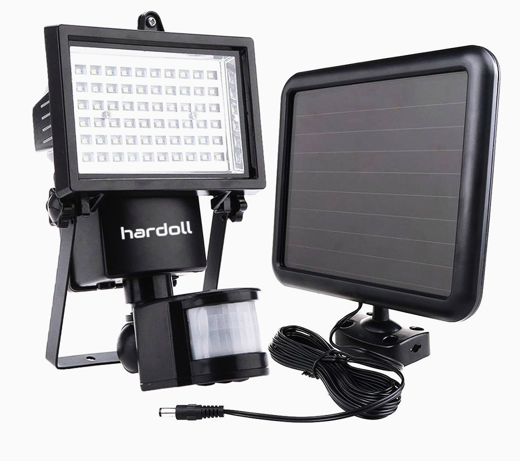 60 Led Solar Motion Sensor Outdoor Lamp - Abs Plastic, 150x134x196 Mm, Black | Automatic Switch, 5m Cable, 6-hour Runtime, 1-year Warranty