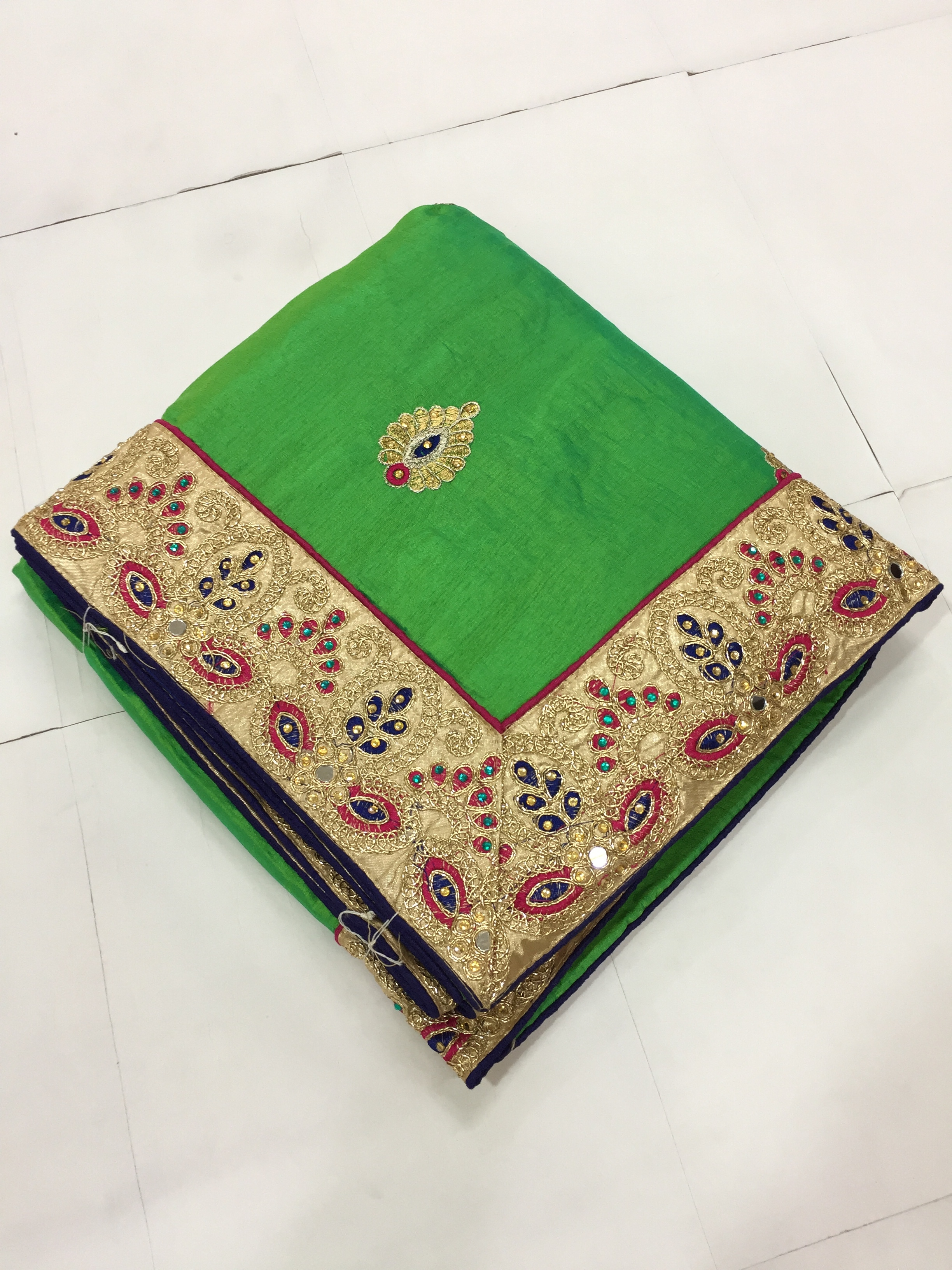 Orange And Blue And Red Parrot And Pink Traditional Embroidered Saree Collection