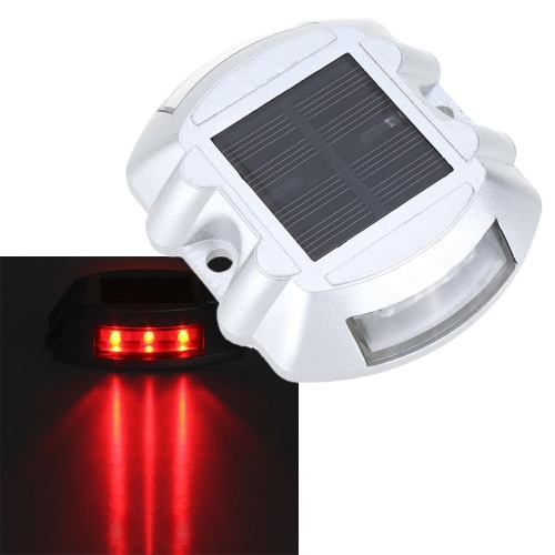 Solar Reflective Road Stud - Aluminum Alloy, 107x95x24 Mm, Red Flashing Leds | 800m Visibility, Ip68 Waterproof