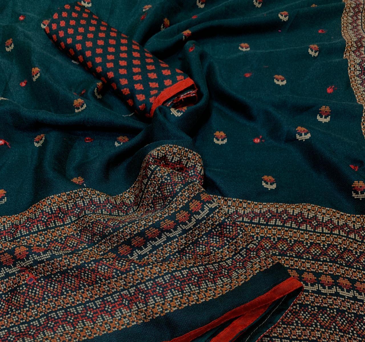 Linen Jute Saree - Cotton Silk Fabric, Traditional Occasion With Exquisite Mirror Work