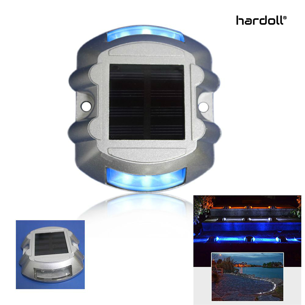 Solar Road Stud Blue - Aluminum Alloy 107x95x24 Mm | 6 Led Lights 800m Visibility Ip67 Waterproof 12-14 Hours Working Time 20 Tons Load Capacity
