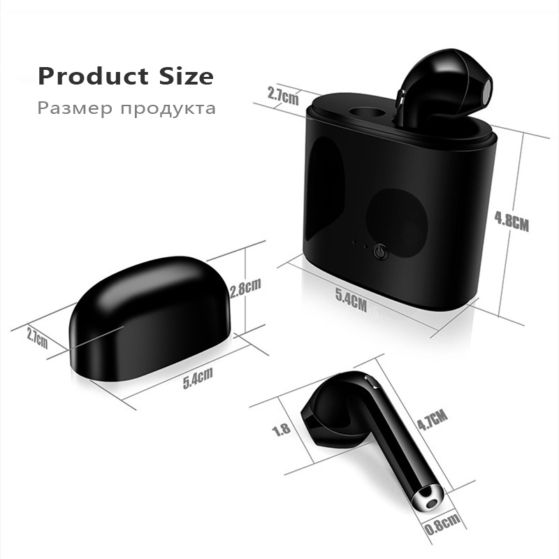 White Wireless Bluetooth Earphones I7s