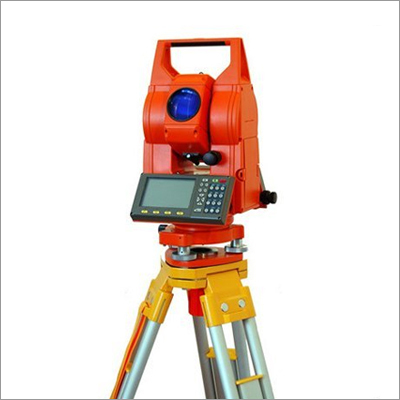 Orange And Yellow Surveying Instrument With Tripod