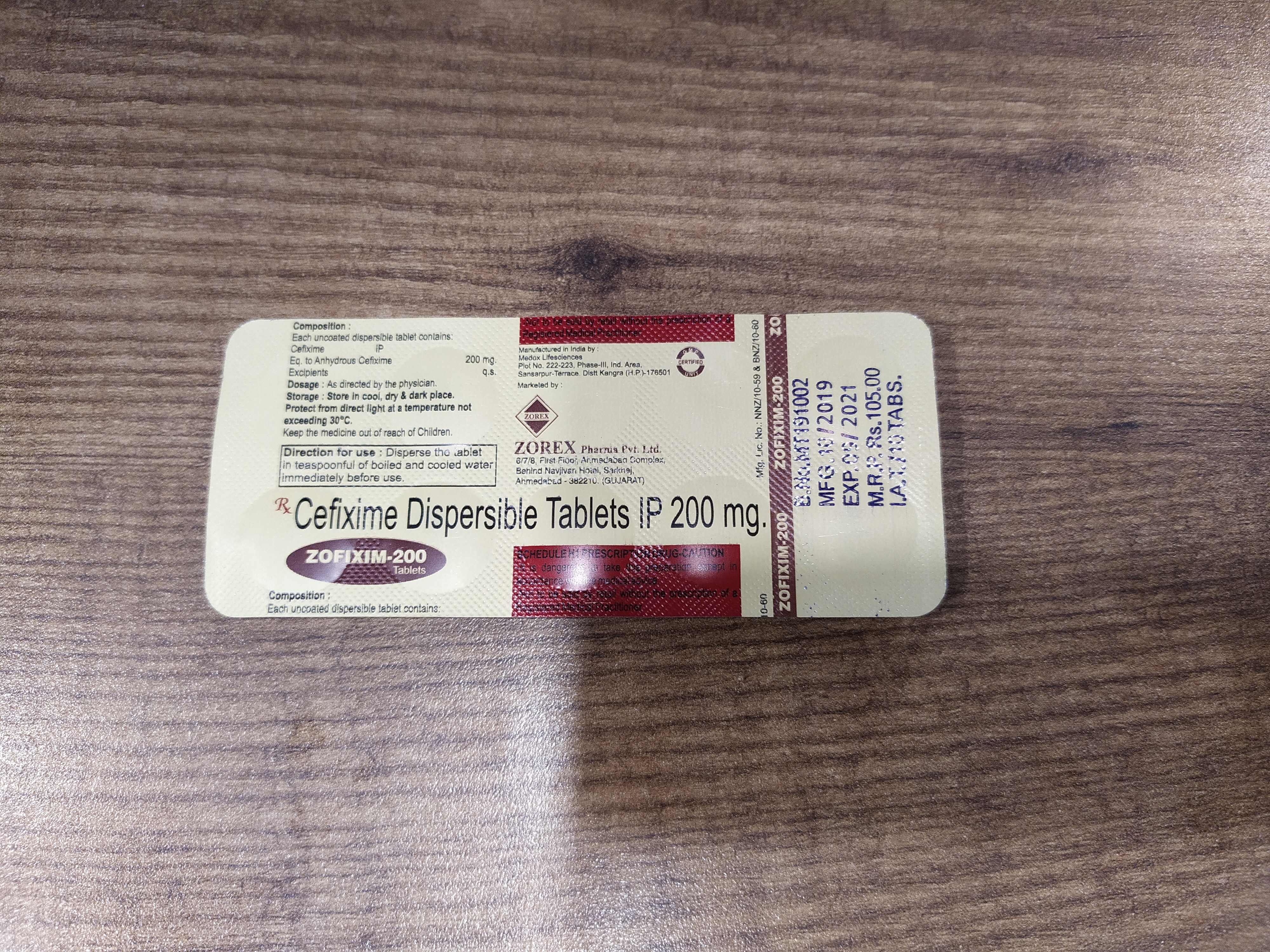 Cefexim Dispersible Tablets - 200mg Antibiotic Formula | Effective Against Respiratory, Urinary, And Ear Infections, Suitable For Adults And Children