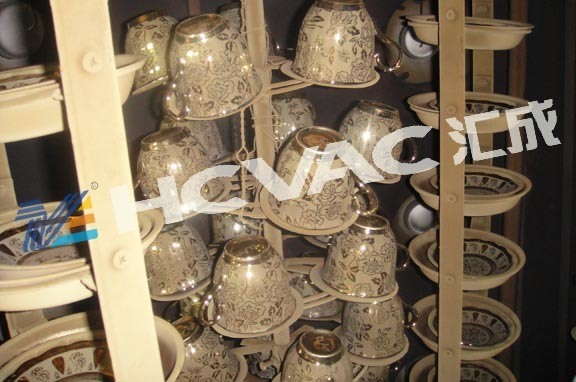 Silver Hcvac Pvd Vacuum Coating Machine For Ceramic Pottery Tableware
