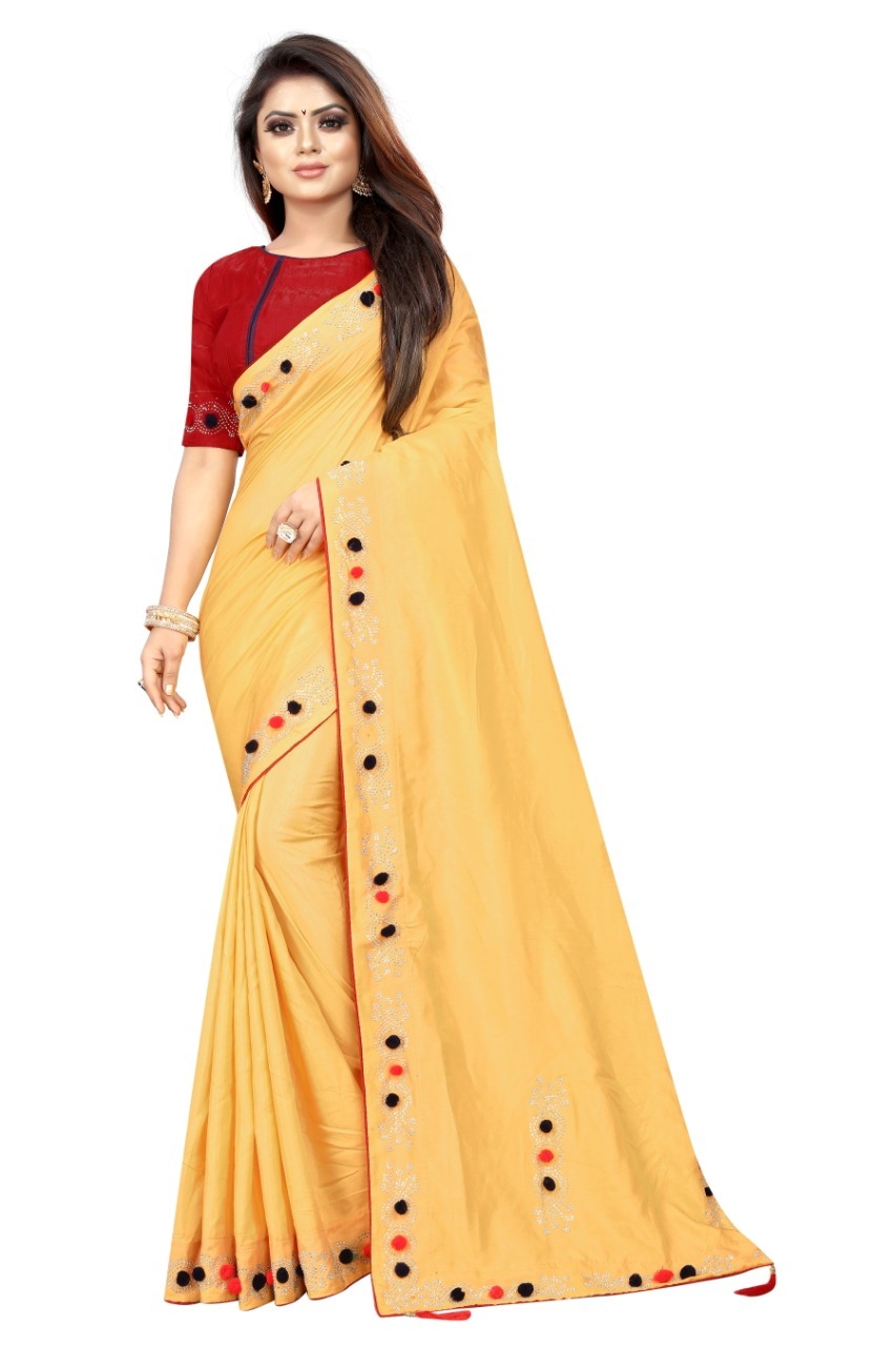 Fancy Silk Saree - Linen Fabric 6.3 Mtr Length, 0.8 Mtr Blouse | Art Silk, Printed Design, Versatile For All Seasons