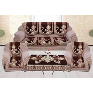 Chenille Sofa Cover - Chenille Material, Standard Size, Brown Color | Machine Made, Printed Pattern, Scratch & Dust Protection, Easy to Wash