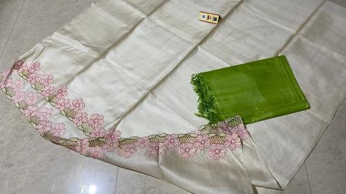 इंडियन प्योर टसर सिल्क कट वर्क टॉप 2.5 मीटर