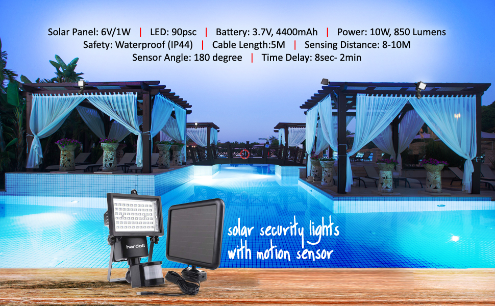 90 Led Solar Motion Sensor Flood Light Cable Length: 5  Meter (M)