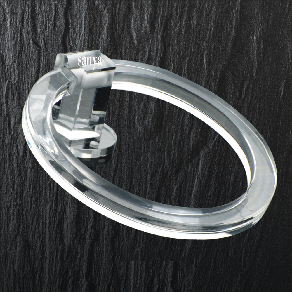 Round Flat Towel Ring - Color: Silver