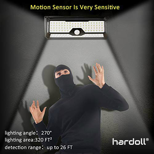 Black 136 Led Solar Motion Sensor Lamp