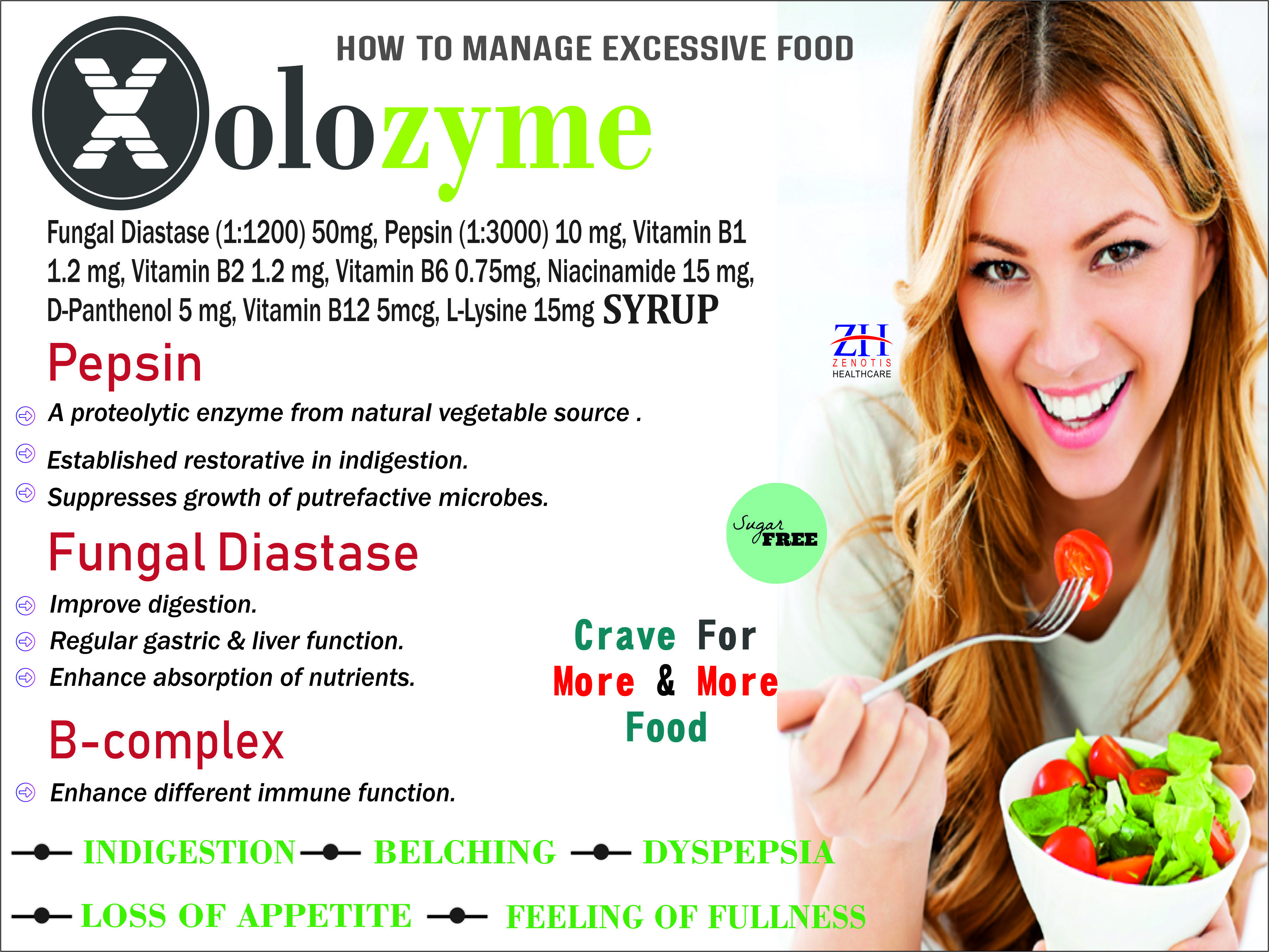 Fungal Diastase Pepsin And B-complex Syrup Health Supplements