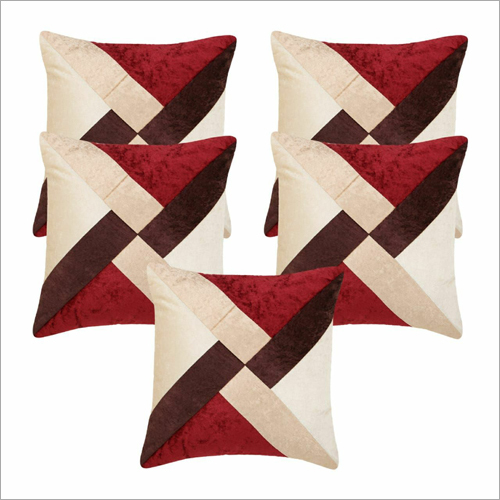 Soft Cushion - 100% Cotton, Square Shape, Plain Dyed in White-Red | Customizable Color and Sizes for Chairs, Decorative Use, Home, Garden Furniture