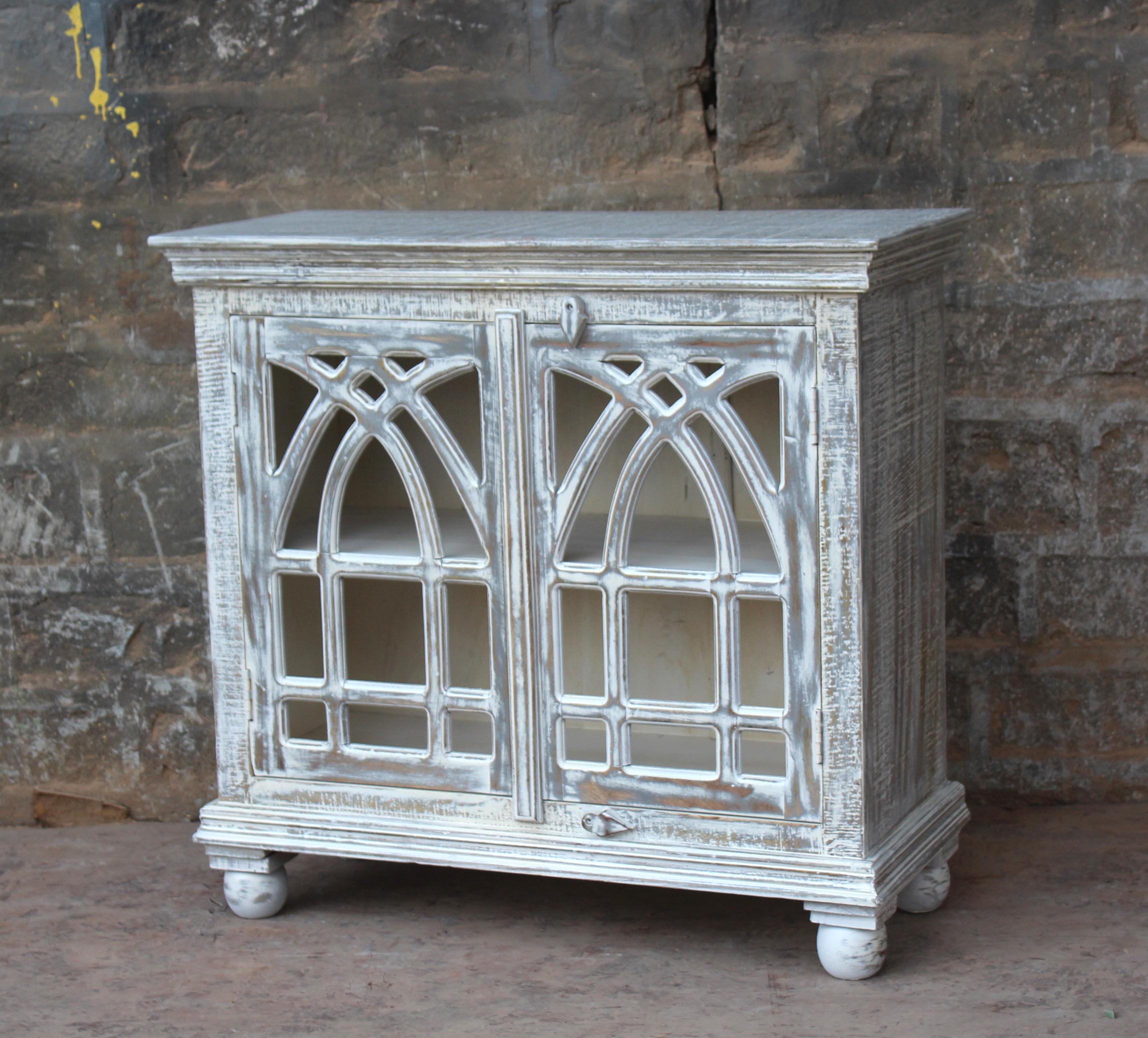 Antique Furniture House Whitewash Distressed Sideboard