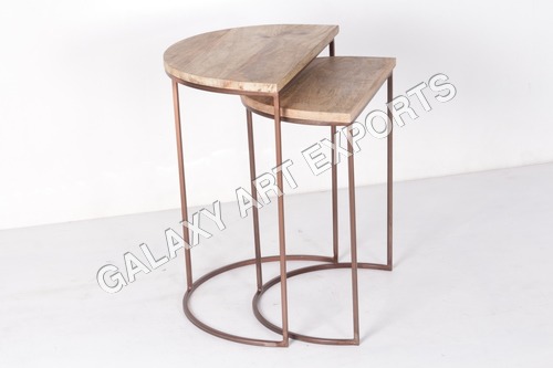 Semi Circle Nesting Table Set Of 2 No Assembly Required