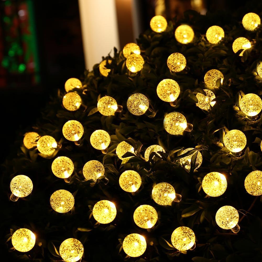 Abs Plastic Solar Crystal Ball Shaped Decorative Waterproof String Light