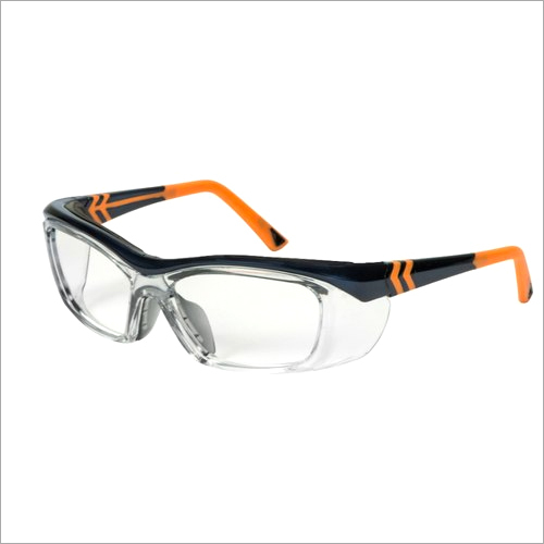 Safety Eyewear Goggle - Polycarbonate Material Meets ANSI Z87.1 & CSA Z94.3 Standards, Transparent-Black-Orange Design for Male Use