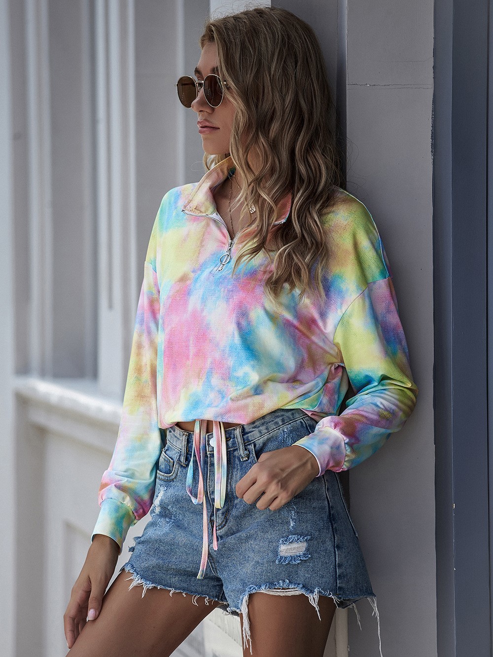 Mix Tye Dye Long Sleeve Women Sweatshirts