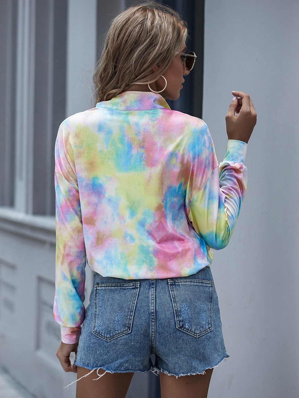 Mix Tye Dye Long Sleeve Women Sweatshirts