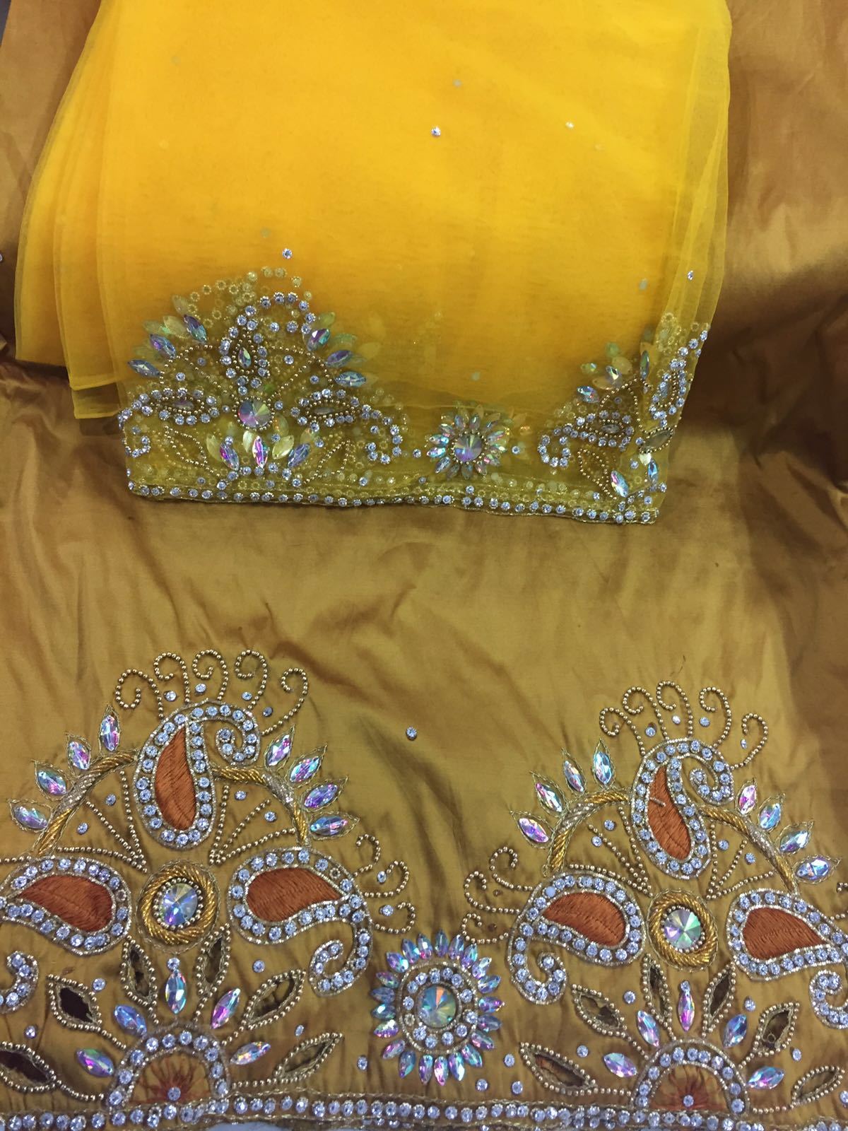 Luxury Beaded African Asobie Wedding Fabric Indian George Wrapper Bust Size: Free Size Yard