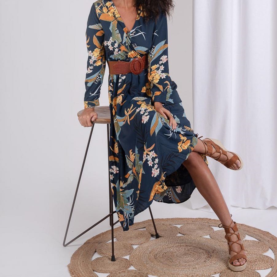 Mix Long Printed Dress