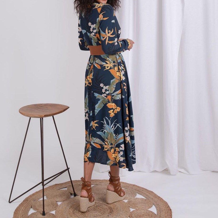 Mix Long Printed Dress