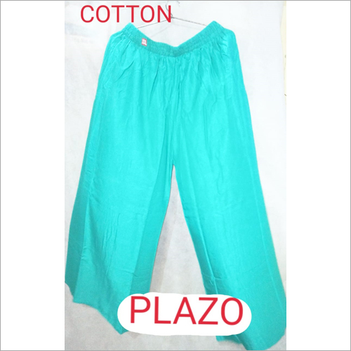 Cotton Palazzo - Cotton, Casual Dress Type, Aqua Green Color | Quick Dry, Washable, Plain Pattern, Skin Friendly, Durable