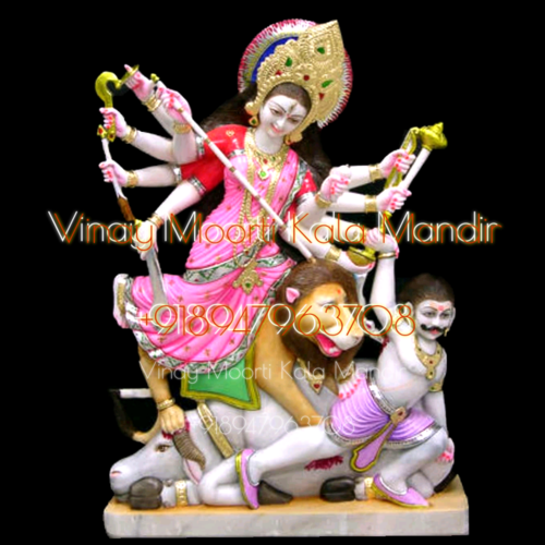 Carving Mahisaasuri Marble Statue